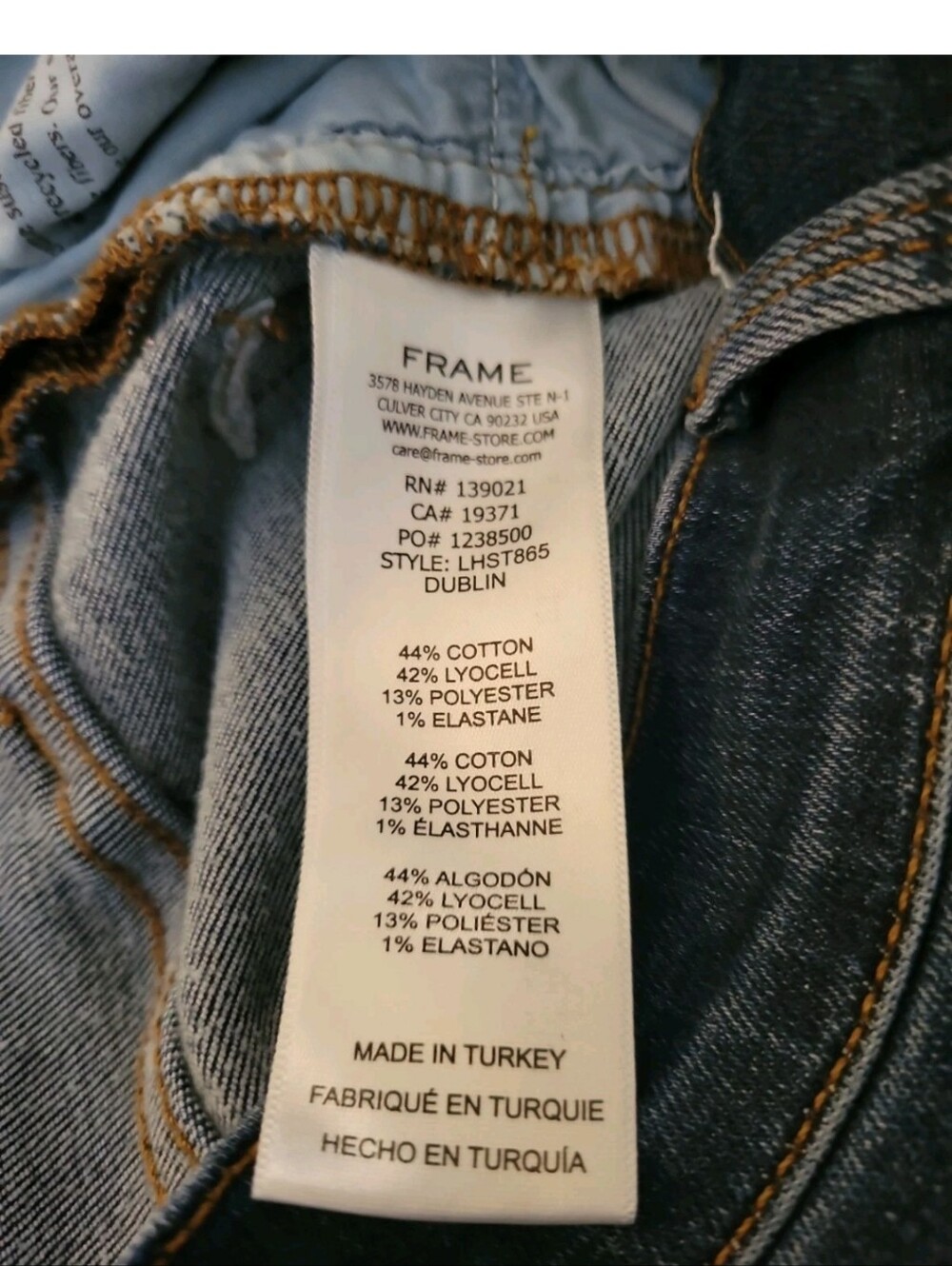 Frame Le High Straight Leg Jeans Dark Wash Ankle Stretch Mid Rise Minimalist 24 - Picture 13 of 13
